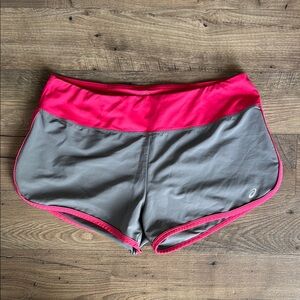 Asics Pink and Gray Running Shorts Large